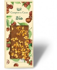 Tablette chocolat lait noisettes BIO 90g